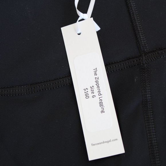 FIERCE + REGAL THE ZIPPERED LEGGING BLACK 6 $160 - Picture 5 of 7